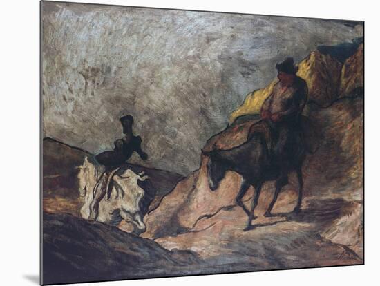 Don Quixote and Sancho Panza-Honore Daumier-Mounted Giclee Print