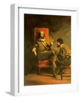 Don Quixote and Sancho Panza-Sir John Gilbert-Framed Giclee Print