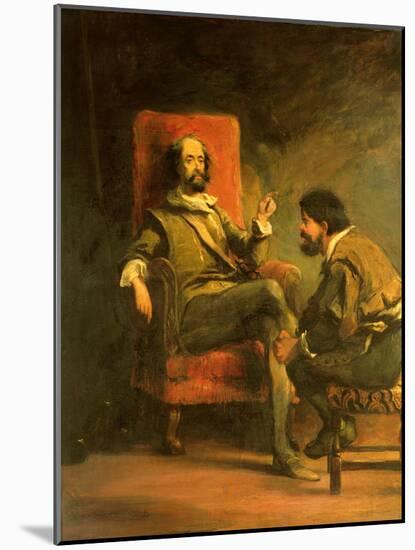 Don Quixote and Sancho Panza-Sir John Gilbert-Mounted Giclee Print
