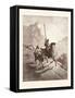 Don Quixote and Sancho Setting Out-Gustave Dore-Framed Stretched Canvas