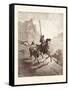 Don Quixote and Sancho Setting Out-Gustave Dore-Framed Stretched Canvas