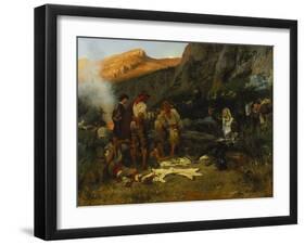 Don Quixote and the Goat Herders, 1870-Anton Alexander von Werner-Framed Giclee Print