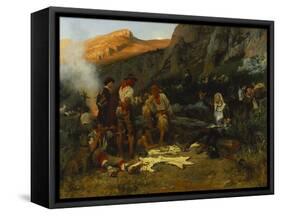 Don Quixote and the Goat Herders, 1870-Anton Alexander von Werner-Framed Stretched Canvas