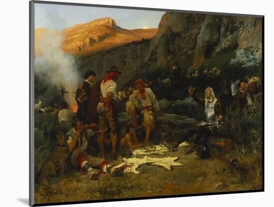 Don Quixote and the Goat Herders, 1870-Anton Alexander von Werner-Mounted Giclee Print