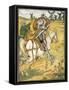 Don Quixote and the Windmills, Illustration from 'Don Quixote of the Mancha' Retold by Judge Parry-Walter Crane-Framed Stretched Canvas