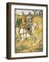 Don Quixote and the Windmills, Illustration from 'Don Quixote of the Mancha' Retold by Judge Parry-Walter Crane-Framed Giclee Print