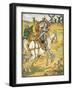 Don Quixote and the Windmills, Illustration from 'Don Quixote of the Mancha' Retold by Judge Parry-Walter Crane-Framed Giclee Print