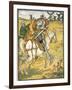 Don Quixote and the Windmills, Illustration from 'Don Quixote of the Mancha' Retold by Judge Parry-Walter Crane-Framed Giclee Print