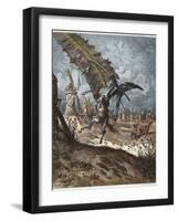 Don Quixote and the Windmills-Stefano Bianchetti-Framed Premium Giclee Print