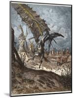 Don Quixote and the Windmills-Stefano Bianchetti-Mounted Giclee Print