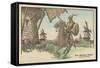 Don Quixote Attacks the Windmill-null-Framed Stretched Canvas