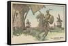 Don Quixote Attacks the Windmill-null-Framed Stretched Canvas