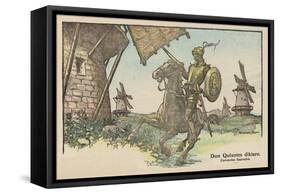 Don Quixote Attacks the Windmill-null-Framed Stretched Canvas