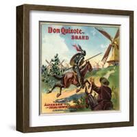 Don Quixote Brand - Alhambra, California - Citrus Crate Label-Lantern Press-Framed Art Print