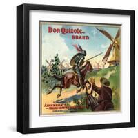 Don Quixote Brand - Alhambra, California - Citrus Crate Label-Lantern Press-Framed Art Print