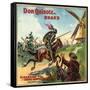 Don Quixote Brand - Alhambra, California - Citrus Crate Label-Lantern Press-Framed Stretched Canvas