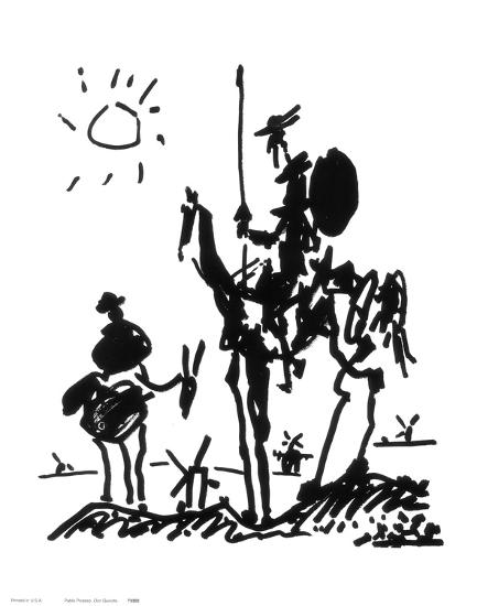 Don Quixote, c.1955-Pablo Picasso-Lamina Framed Art Print