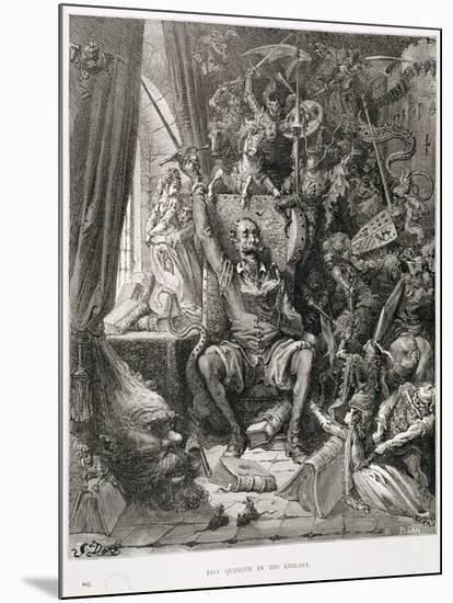 Don Quixote in His Library, Engraved by Heliodore Joseph Pisan (1822-90) C.1868-Gustave Doré-Mounted Giclee Print