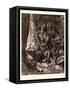 Don Quixote in His Library-Gustave Dore-Framed Stretched Canvas