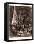 Don Quixote in His Library-Gustave Dore-Framed Stretched Canvas