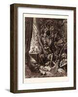 Don Quixote in His Library-Gustave Dore-Framed Giclee Print