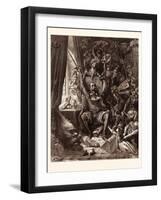 Don Quixote in His Library-Gustave Dore-Framed Giclee Print