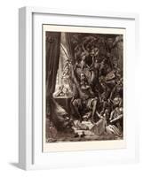 Don Quixote in His Library-Gustave Dore-Framed Giclee Print