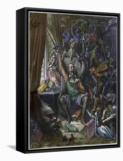 Don Quixote in His Study-Stefano Bianchetti-Framed Stretched Canvas