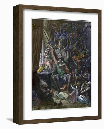 Don Quixote in His Study-Stefano Bianchetti-Framed Giclee Print