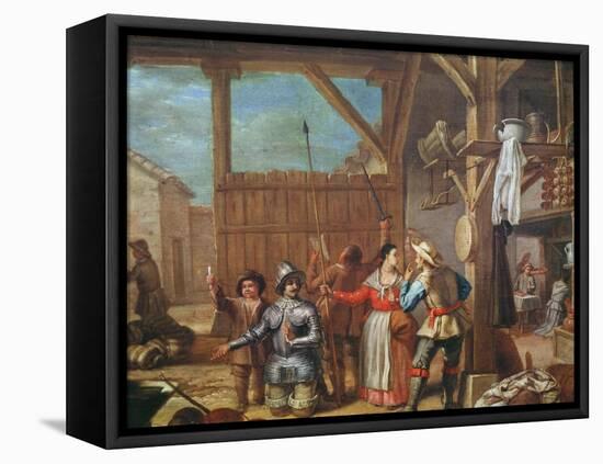 Don Quixote in Knight's Armour-Cristobal Valero-Framed Stretched Canvas