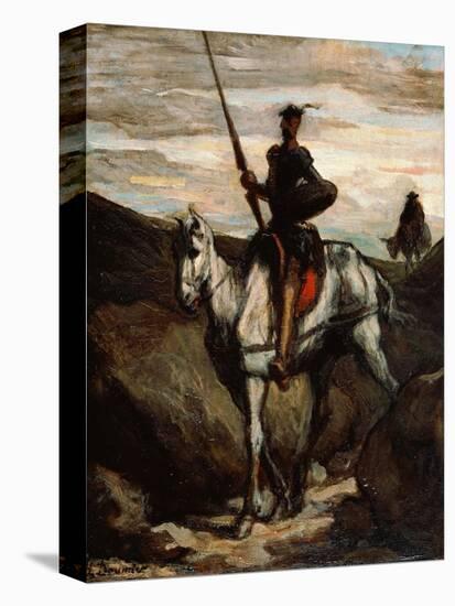 Don Quixote in the Mountains-Honoré Daumier-Stretched Canvas