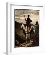 Don Quixote in the Mountains-Honoré Daumier-Framed Giclee Print