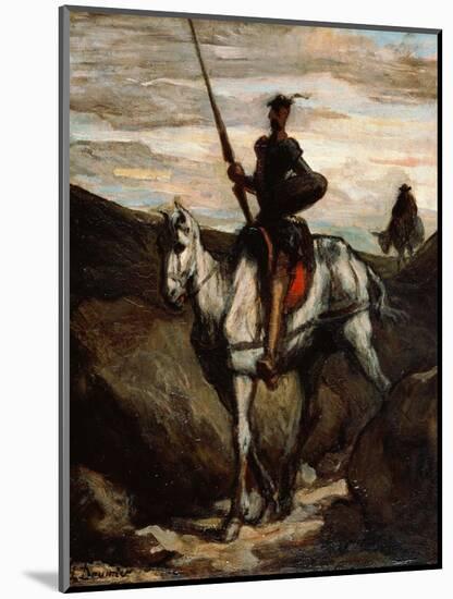 Don Quixote in the Mountains-Honoré Daumier-Mounted Giclee Print