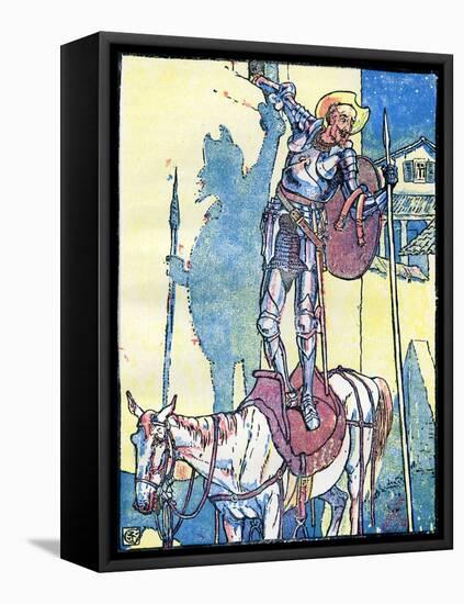 Don Quixote of the Mancha by Walter Crane-Walter Crane-Framed Stretched Canvas