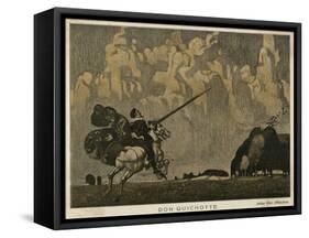 Don Quixote on Horseback with His Lance-Julius Diez-Framed Stretched Canvas