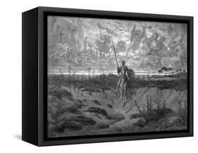 Don Quixote on Horseback-Gustave Doré-Framed Stretched Canvas