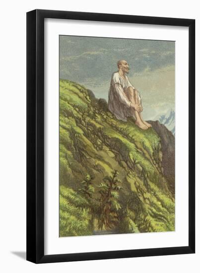 Don Quixote on the Sierra Morena Doing Penance-Sir John Gilbert-Framed Giclee Print