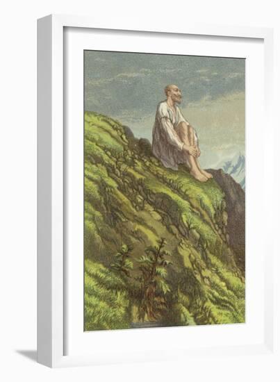 Don Quixote on the Sierra Morena Doing Penance-Sir John Gilbert-Framed Giclee Print