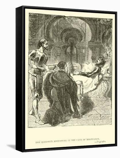 Don Quixote's Adventure in the Cave of Montesinos-Sir John Gilbert-Framed Stretched Canvas