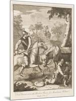 Don Quixote Seizes the Barber's Bason for the Mambrino's Helmet-William Hogarth-Mounted Art Print