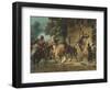 Don Quixote Standing on the Hindquarters of His Horse to Reach the Window of Dulcinea-Jean-frederic Schall-Framed Giclee Print