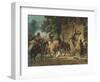 Don Quixote Standing on the Hindquarters of His Horse to Reach the Window of Dulcinea-Jean-frederic Schall-Framed Giclee Print