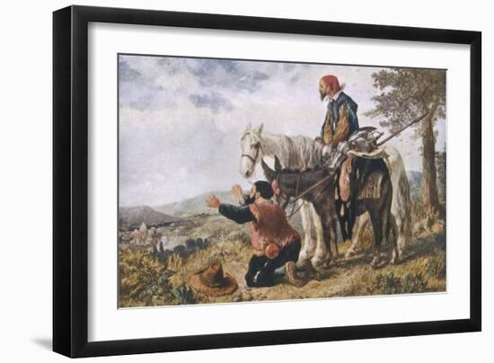 Don Quixote the Return of Don Quixote and Sancho Panza-Sir John Gilbert-Framed Art Print