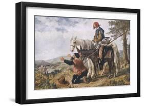 Don Quixote the Return of Don Quixote and Sancho Panza-Sir John Gilbert-Framed Art Print