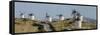 Don Quixote Windmill Panorama, Consuegra, Castile-La Mancha, Spain, Europe-Charles Bowman-Framed Stretched Canvas