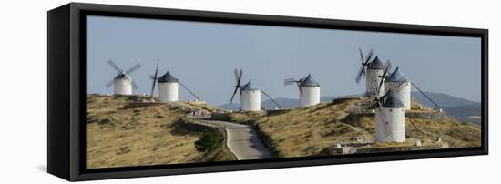 Don Quixote Windmill Panorama, Consuegra, Castile-La Mancha, Spain, Europe-Charles Bowman-Framed Stretched Canvas