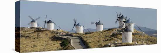 Don Quixote Windmill Panorama, Consuegra, Castile-La Mancha, Spain, Europe-Charles Bowman-Stretched Canvas