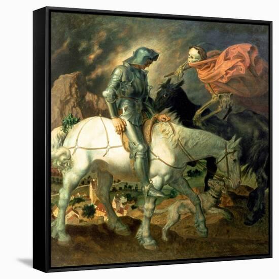Don Quixote with Death, Based on 'The Knight, Death and the Devil' by Albrecht Durer (1471-1528),…-Theodor Baierl-Framed Stretched Canvas