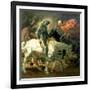 Don Quixote with Death, Based on 'The Knight, Death and the Devil' by Albrecht Durer (1471-1528),…-Theodor Baierl-Framed Giclee Print