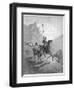 Don Quixote with Sancho Panza Riding Along a Mountain Pass-Gustave Dor?-Framed Photographic Print